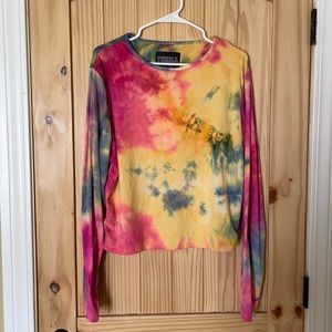 THRILL long sleeve tie dyed tee